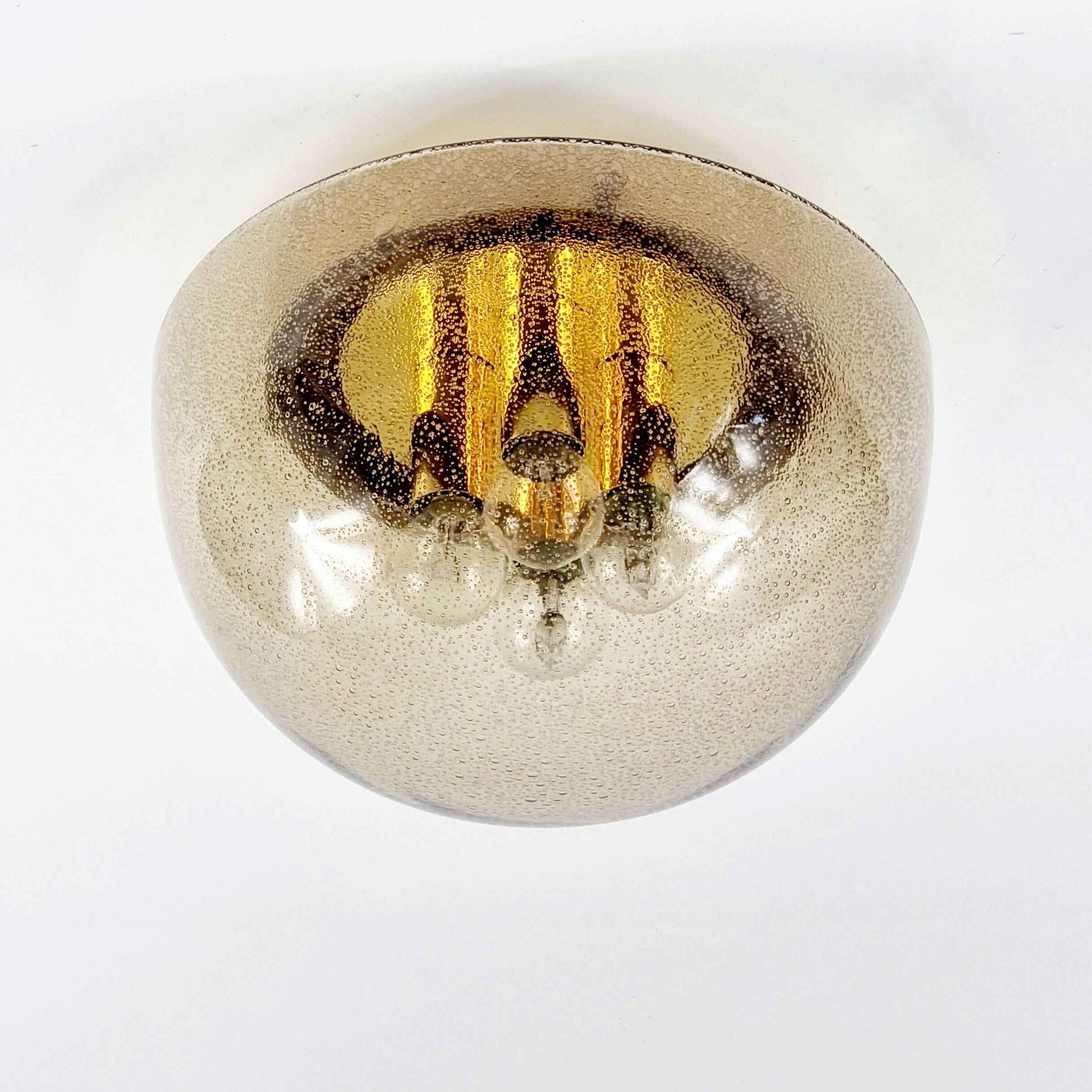 Large mushroom shape flush mount/ceiling light from limburg, germany, 1970s