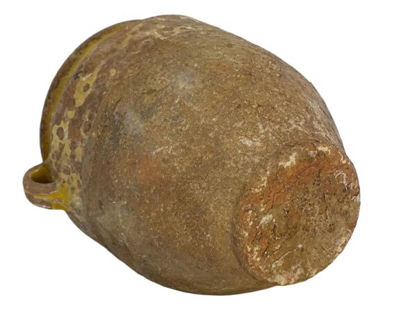 Pot à confit ancien français à glaçure jaune