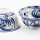 2 blue ceramic bowls