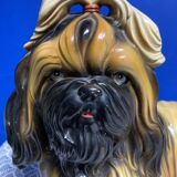 Italian Majolica Shitzu Dog Sculpture by Bravo Italy 1970