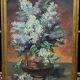 Peinture signée "Bouquet de lilas".