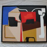 Original abstract art on stretched canvas 100X80cm by Bodasca