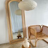 Rattan foot mirror with braces H:2m