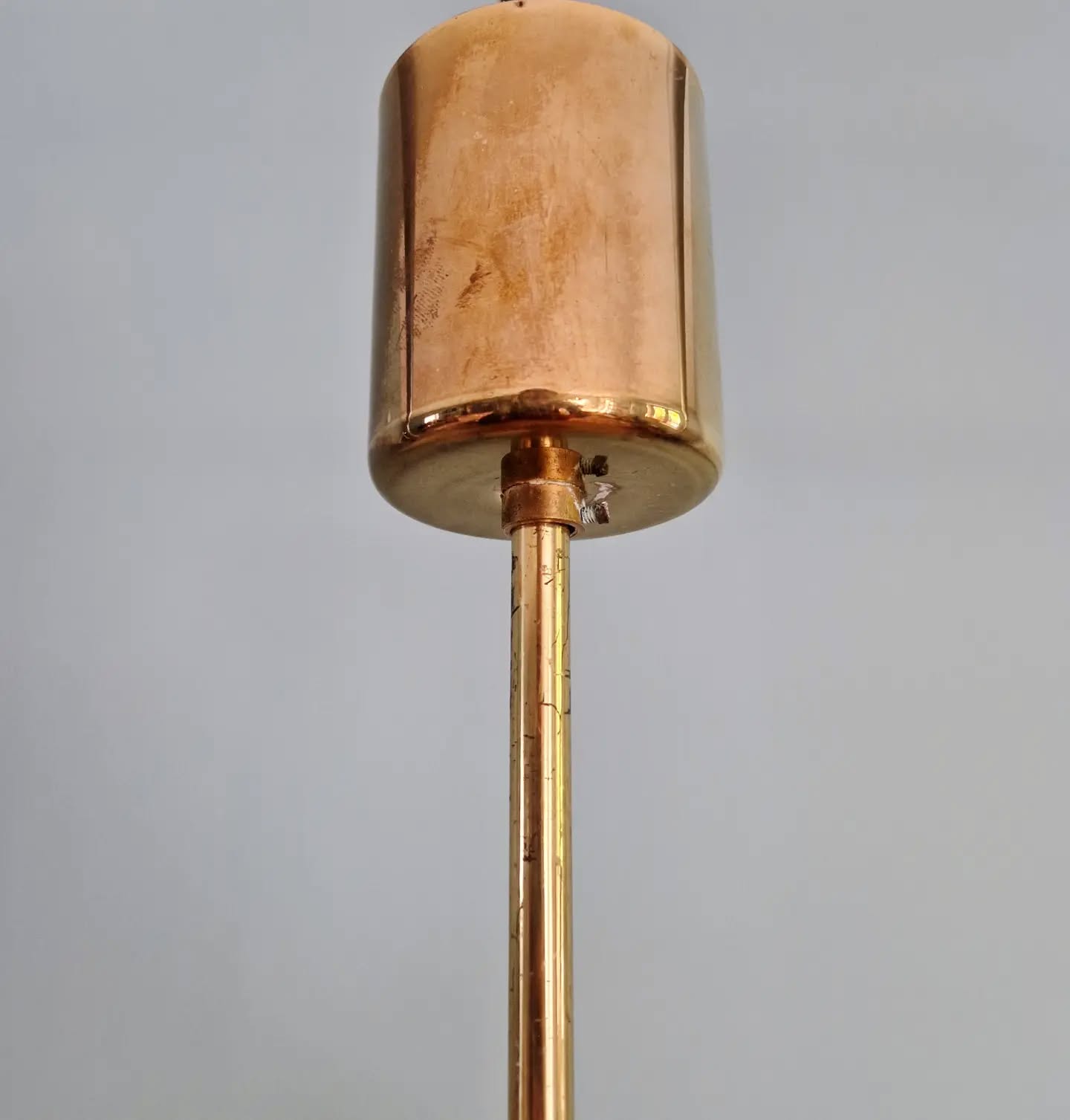 Large Sputnik chandelier in brass and amber Murano glass, SiSche, 1960.