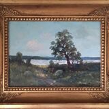 Lake landscape in summer