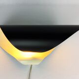 Black coiled metal spiral sconce 1960