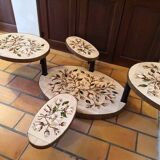 Georges Pelletier Vallauris La Roue Magnolias Vintage Coffee Table
