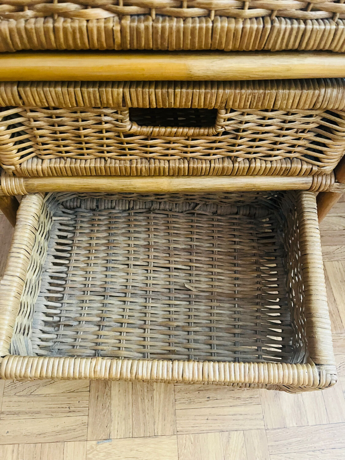 Rattan bedside table chiffonnier