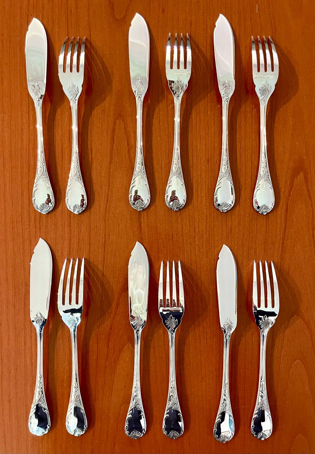 Christofle Marly 6-piece fish cutlery set, excellent condition