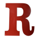 Industrial letter "R" red