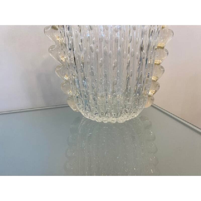 Contemporary handmade multicolors murano glass style vase