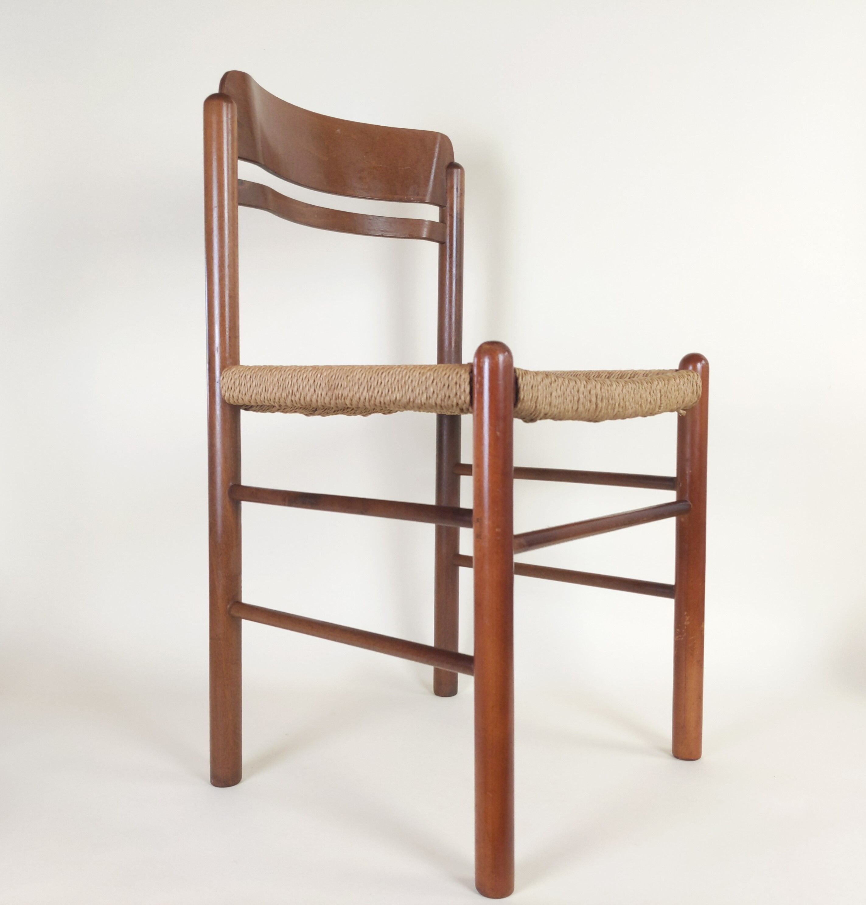 Dining chair in beech wood woven in rope