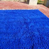Large Beni Ouarain Berber rug in Majorelle blue, 300x200 cm – thick wool