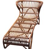 vintage rattan chaise longue 1970 Viggo Boesen