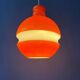 Suspension en verre Peill & Putzler mid-century orange et blanc