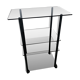Service, TV stand on wheels in smoked glass Erard