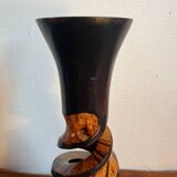 Vase sculpté manguier bois