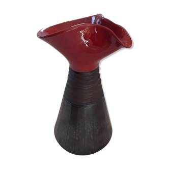 Bi-colored glazed ceramic vase