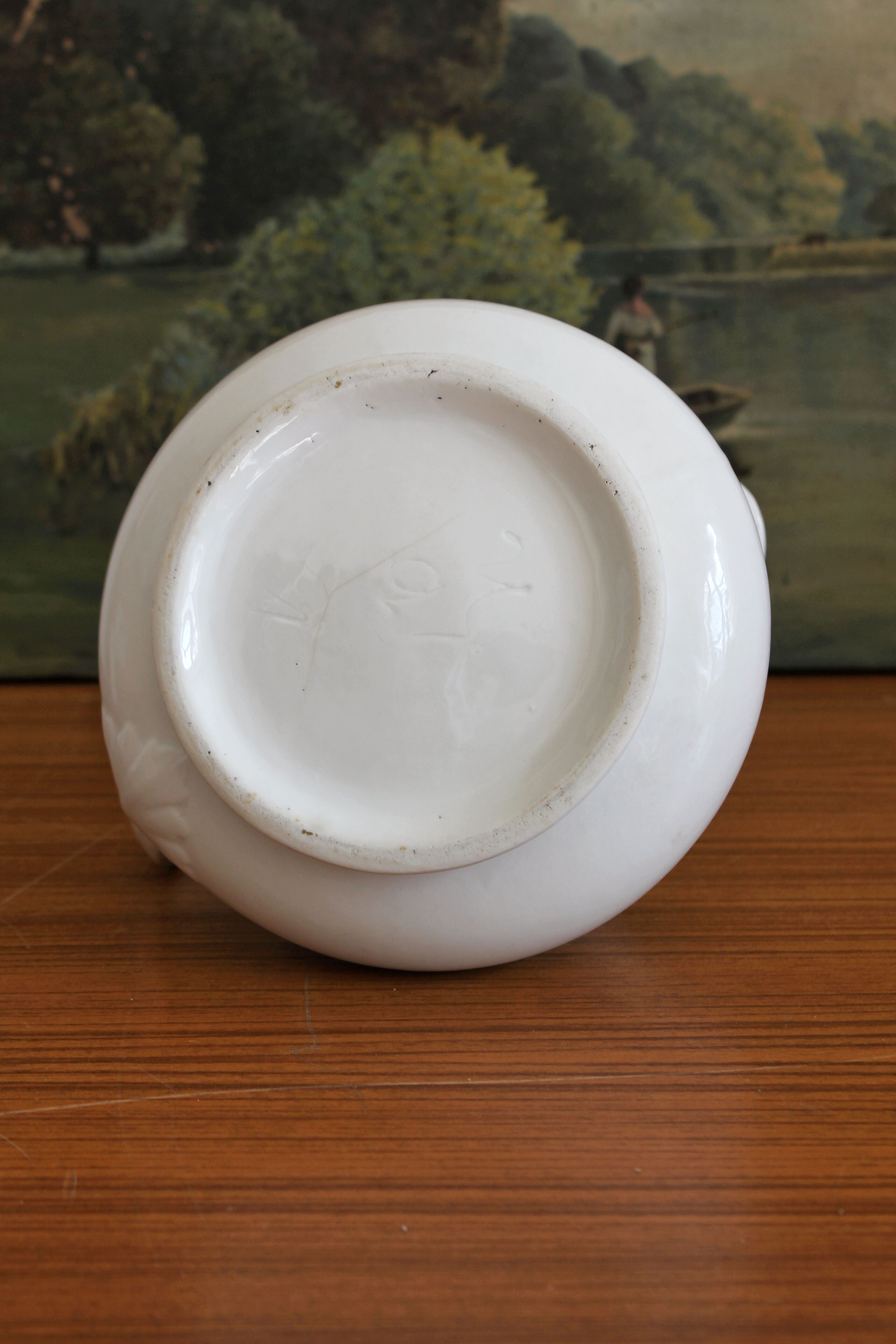 Antique 19th-century white porcelain pitcher