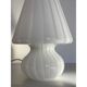 Mid-Century Modern Striped Milky-White "Fungo" Murano Glass Style Table Lam