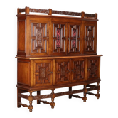 Antique double-bodied mahogany buffet, Italy, 20th century