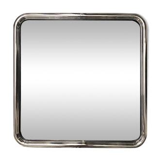 Mirror in chrome tubular steel, from the 70s and 80s 56x56cm