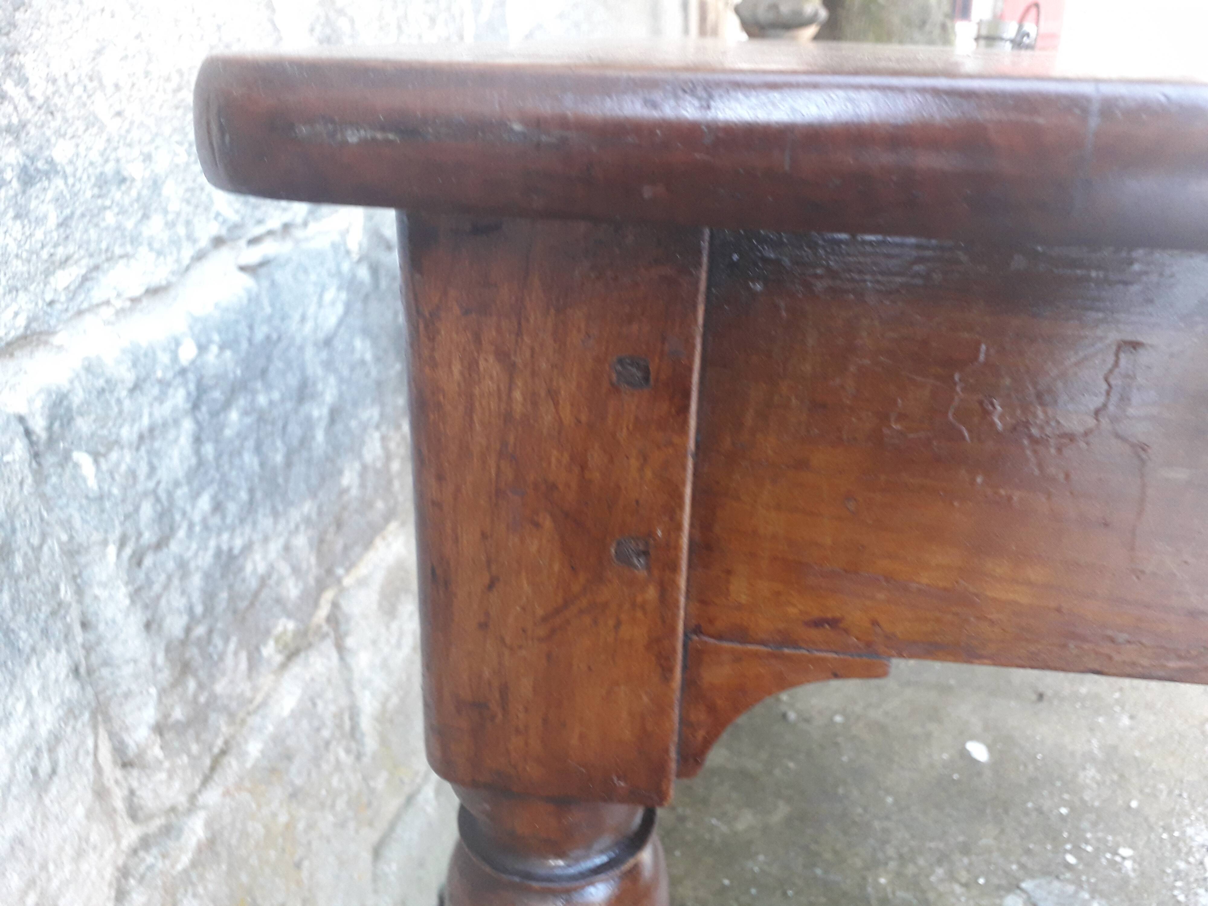 Wooden bistro table, legs turned 125 cm