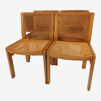 Suite of 4 chairs house Baumann vintage 1970s