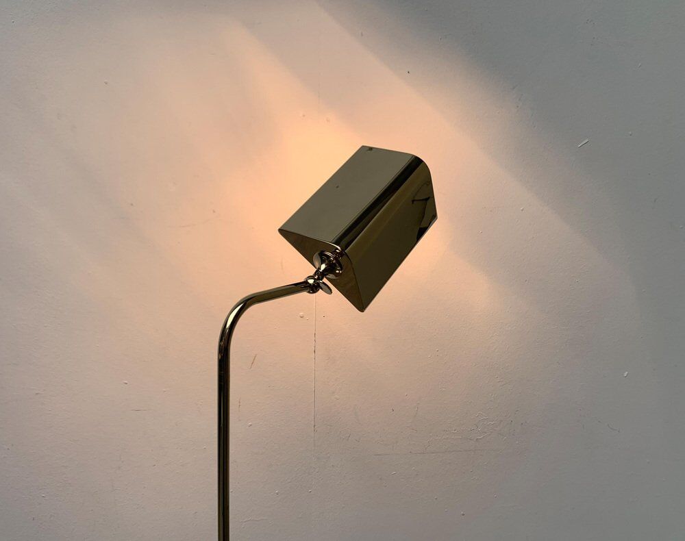 Vintage Hollywood Regency floor lamp in German brass by Florian Schulz.