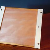 Plateau vintage année 50 en bois laqué et métal doré