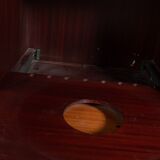 Vintage bar cabinet with brass markings