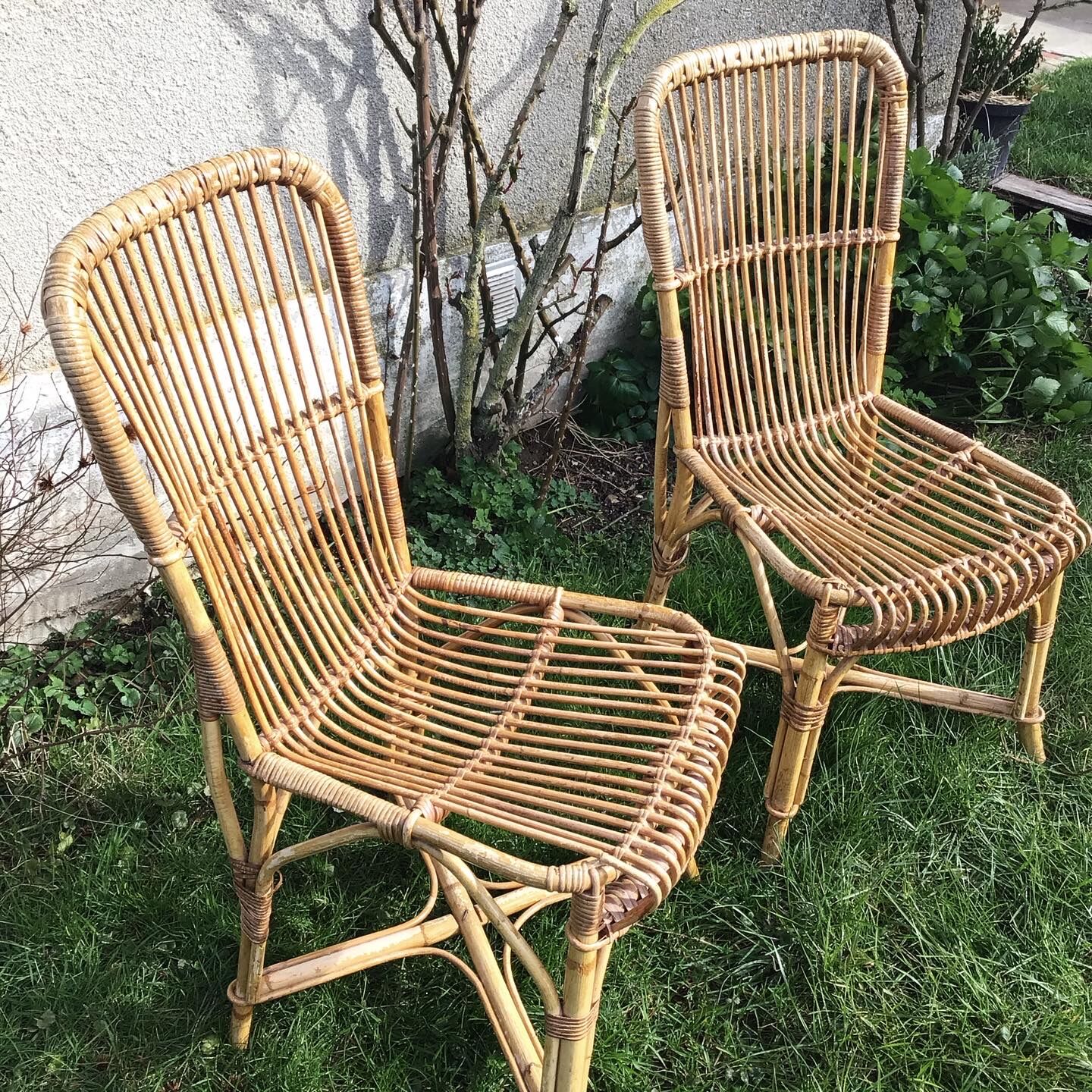 Pair of rattan chairs