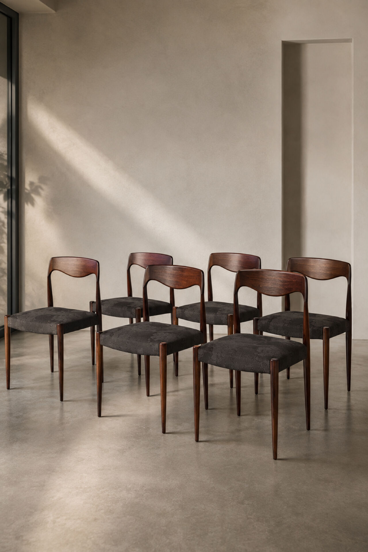 Set of 6 Scandinavian teak chairs – 1960s