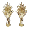 Pair of gilded metal candle holders from the mid-twentieth century