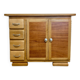 Buffet Art déco en chêne et placage d’acajou, années 40
