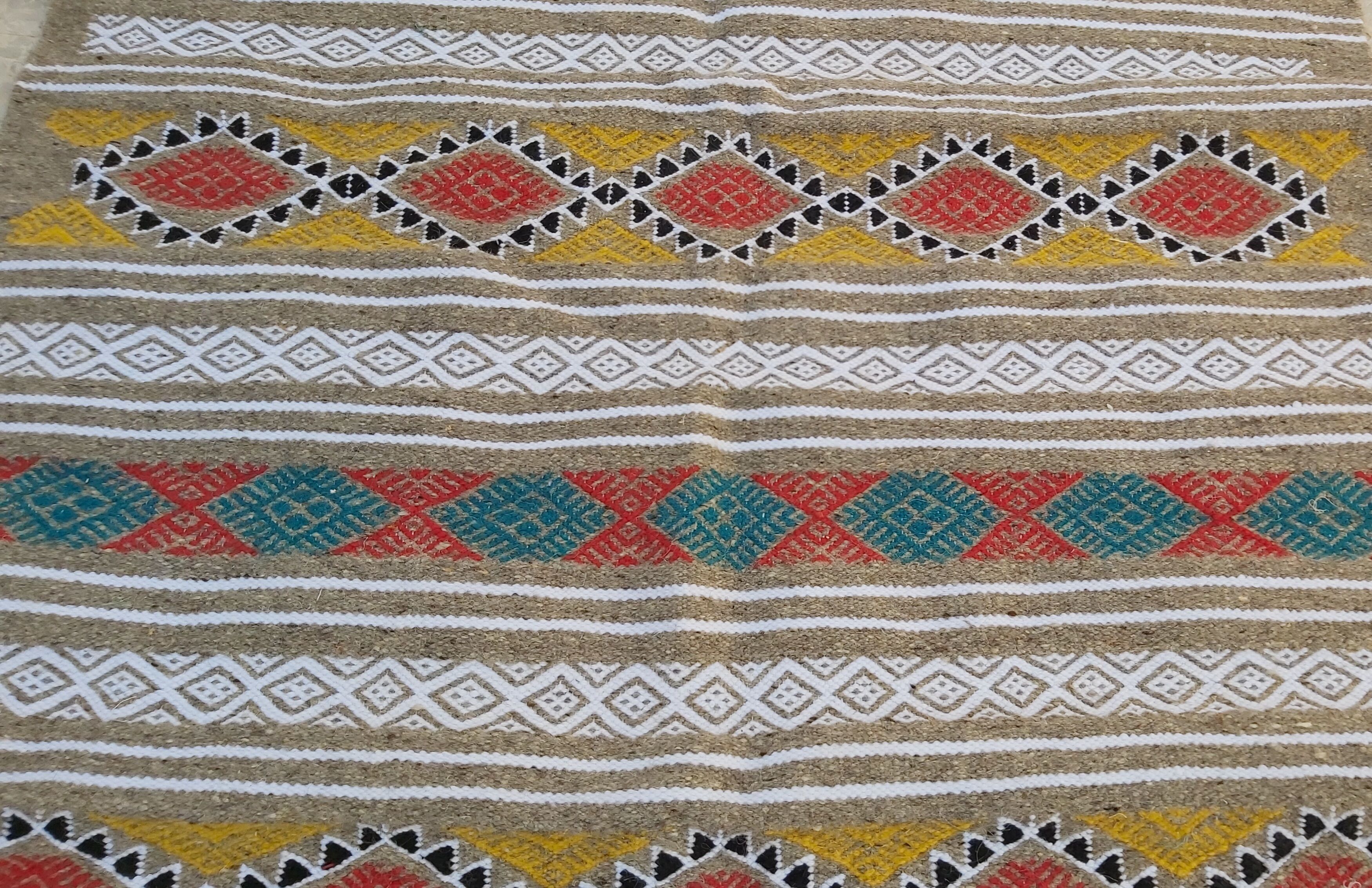 Multicolor grey kilim carpet 100x142cm