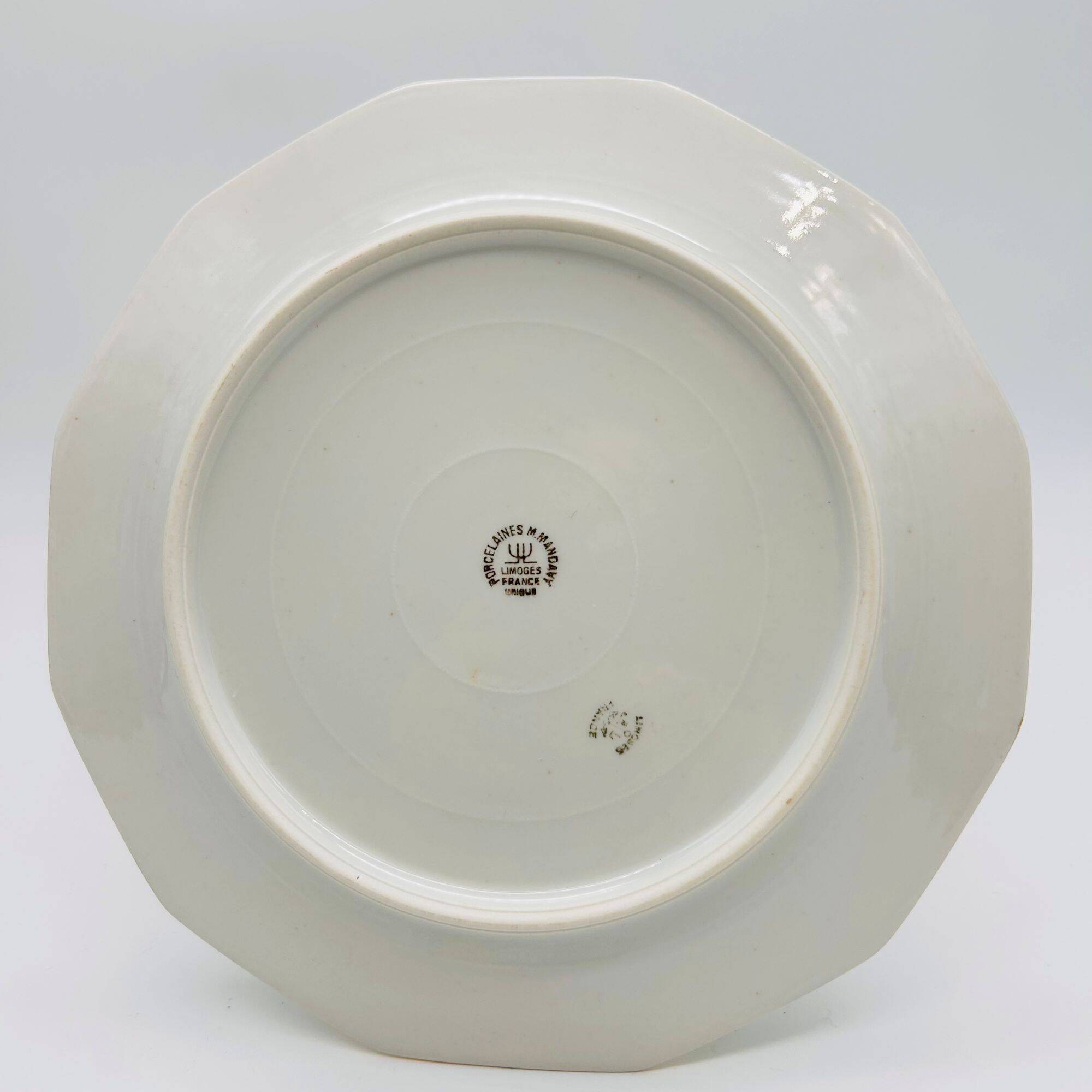 Limoges - M. Mandavy. 6 octagonal flat plates.