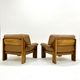 Pair of leather armchairs by Sapporo for Mobil Girgi, italy 1970s