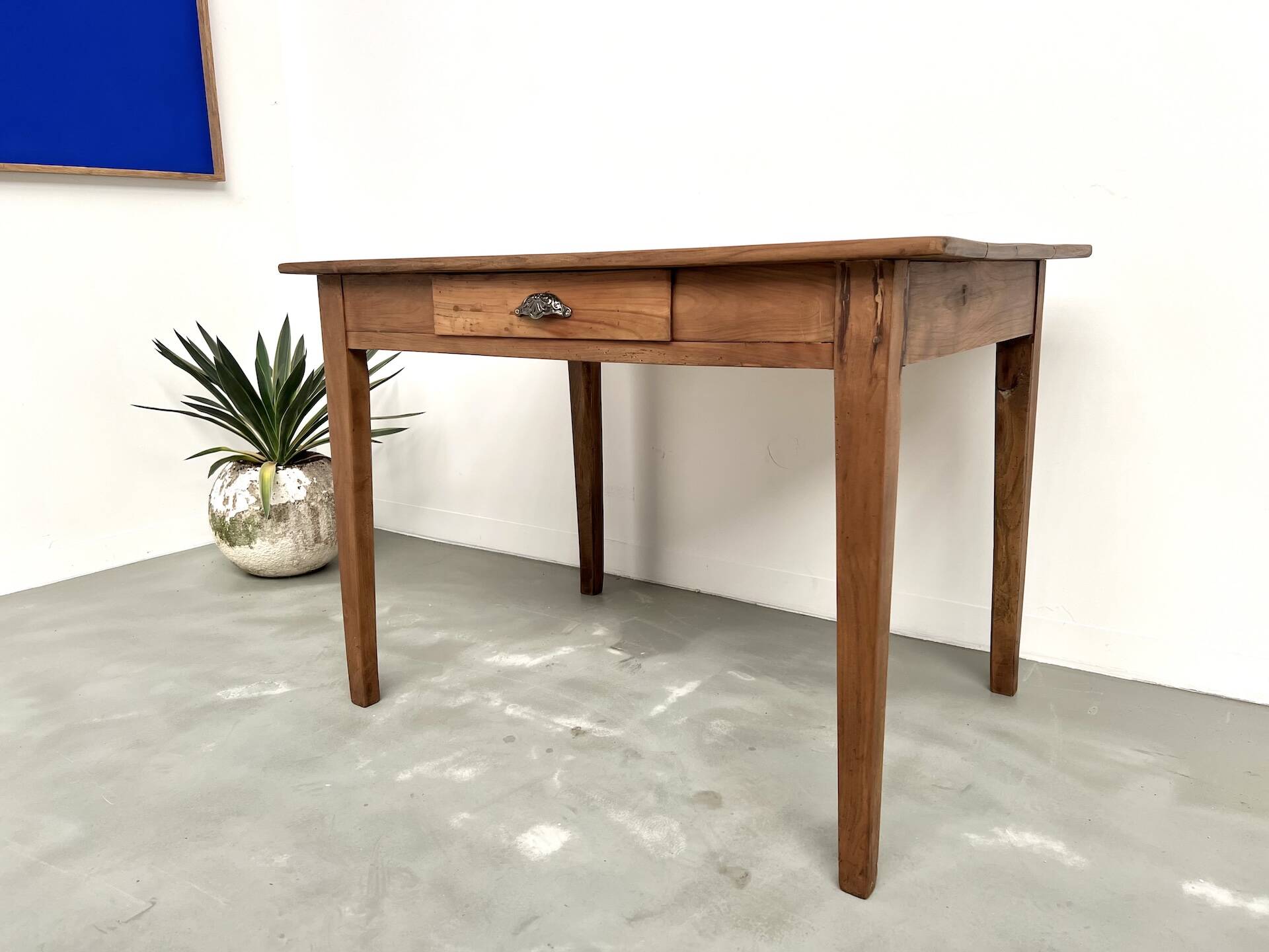 Solid cherry wood desk with spindle legs
