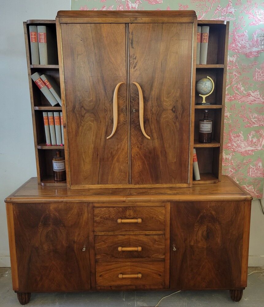 Ensemble bureau et bibliothèque art-déco