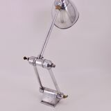 Aluminium and brass articulated wall light with two arms and day offal