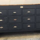 Old counter with black patina drawer
