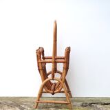 Bamboo and rattan magazine rack, 1950s