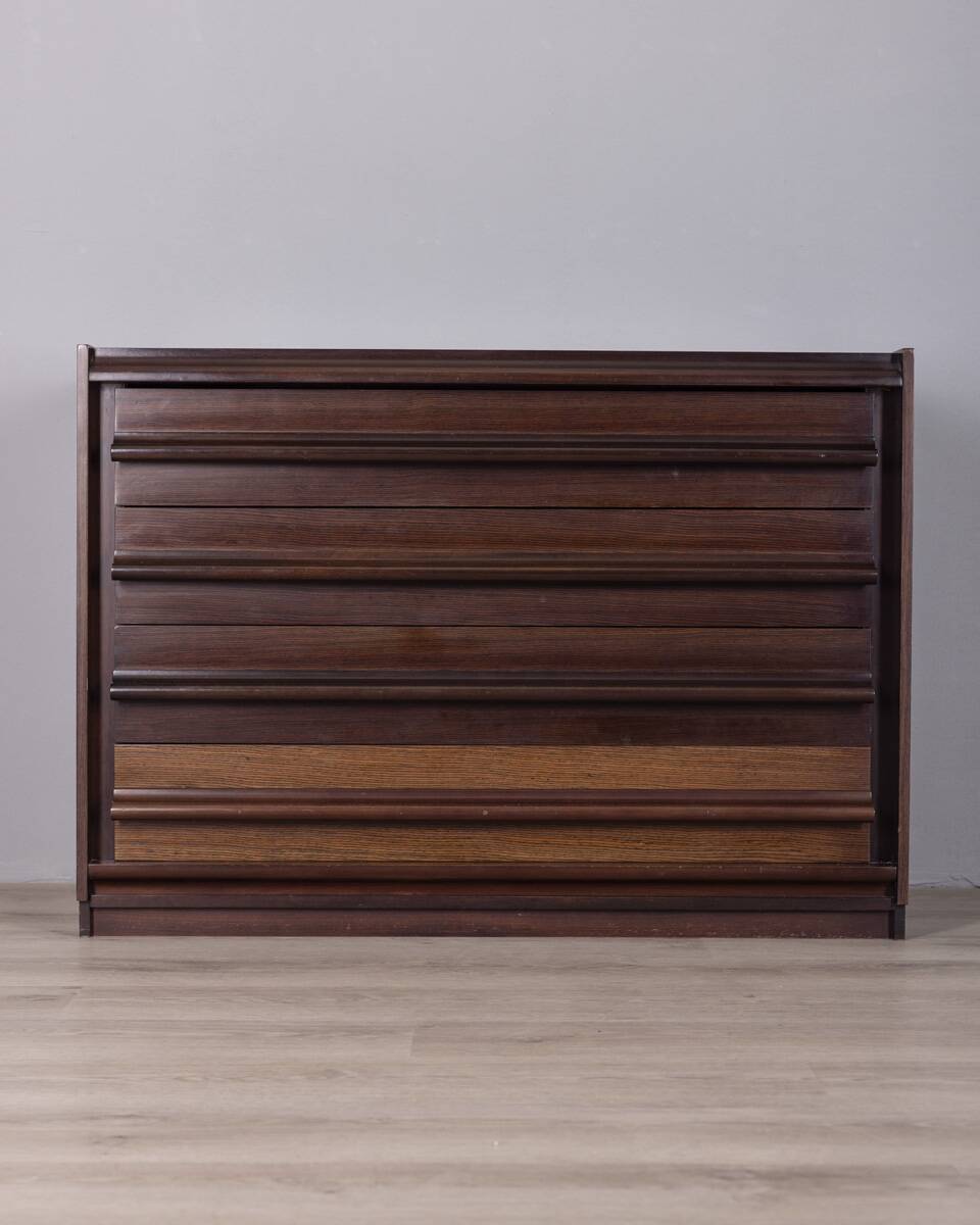 Vintage 1960s wooden chest of drawers with italian design