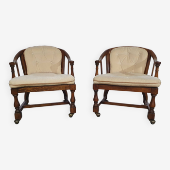 2 x fauteuils Drexel Heritage Furnishings Inc. USA Par Shirley Bracket.