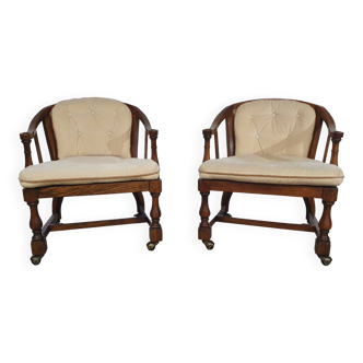 2 x fauteuils Drexel Heritage Furnishings Inc. USA Par Shirley Bracket.