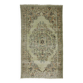 Tapis Oushak Vintage – Vert Pastel & Motifs Classiques, 167 x 276 cm