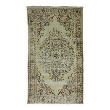 Tapis Oushak Vintage – Vert Pastel & Motifs Classiques, 167 x 276 cm