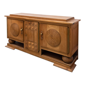 Solid oak sideboard, France 1940s