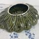 Large decorative dish, green ceramic flower, mid-20th century